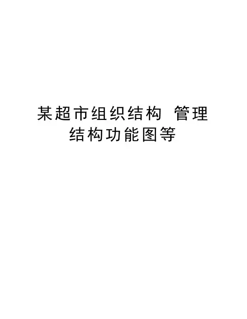 某超市组织结构 管理结构功能图等资料