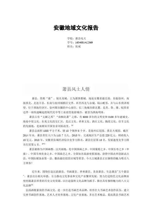 安徽地域文化报告