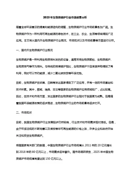 2023年生物质锅炉行业市场前景分析