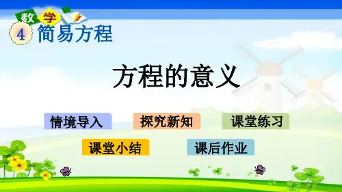 最新青岛版(六年制)五年级上册数学优质课件 4.1 方程的意义