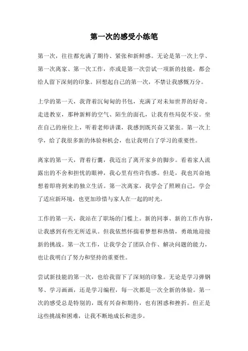 第一次的感受小练笔