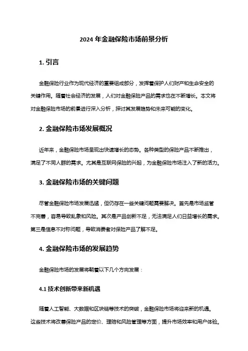 2024年金融保险市场前景分析