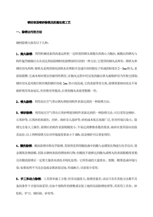 钢材表面喷砂处理工艺