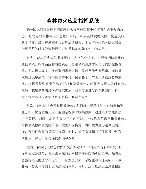 森林防火应急指挥系统
