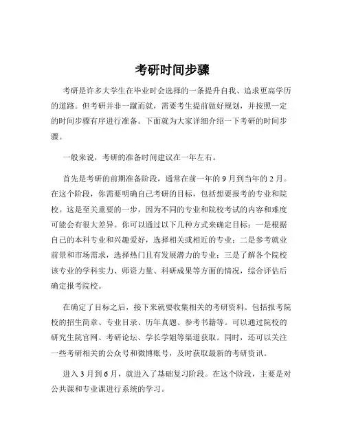 考研时间步骤
