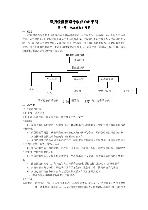 酒店经营管理行政部SOP手册之2