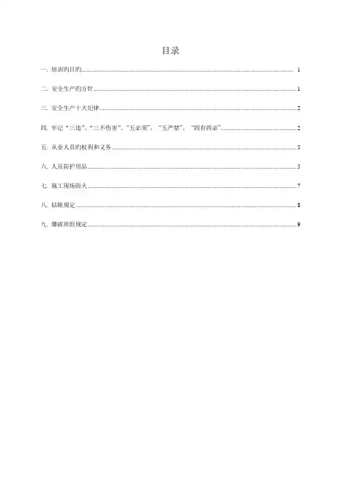 隧道施工人员安全教育培训资料)(开挖班组