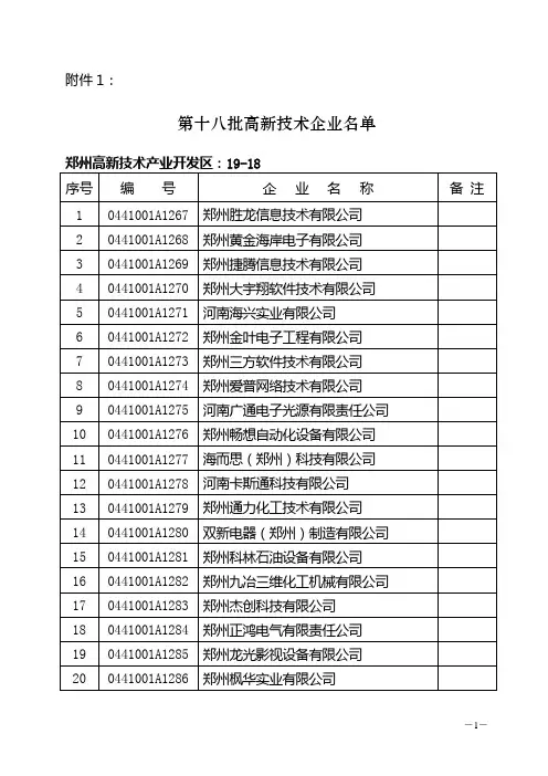河南高新技术企业