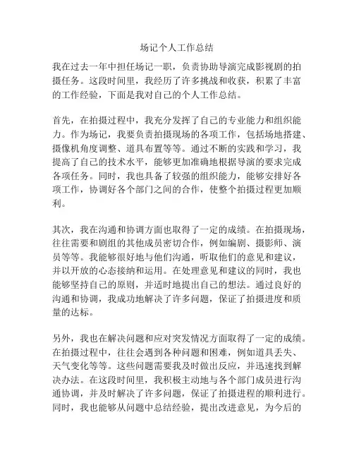 场记个人工作总结
