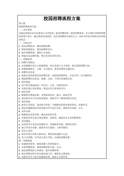 校园招聘流程方案