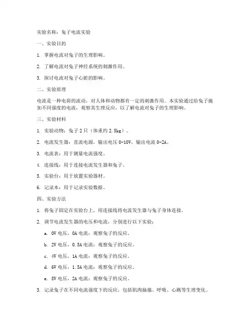 兔子电流实验报告