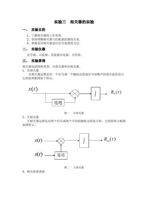 电子信息工程综合实验_相关器的实验
