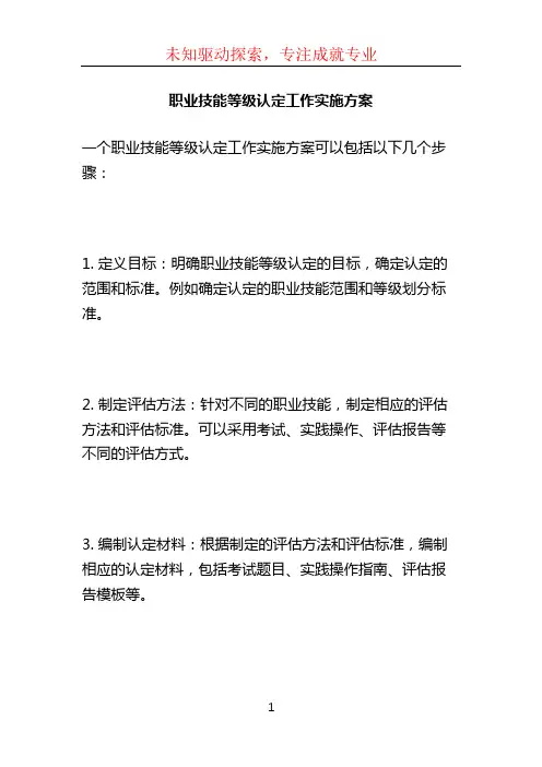 职业技能等级认定工作实施方案 (3)