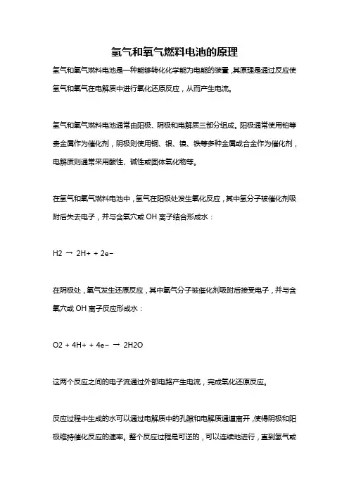 氢气和氧气燃料电池的原理