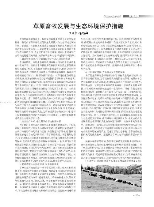 草原畜牧发展与生态环境保护措施