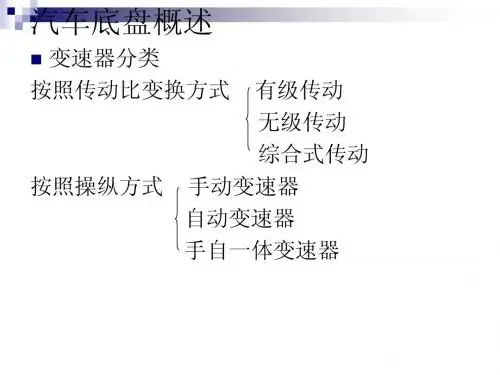 汽车传动系概述-变速器修改
