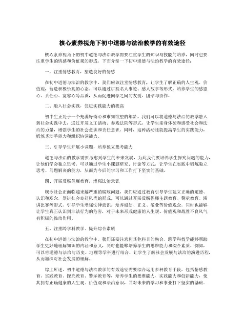核心素养视角下初中道德与法治教学的有效途径
