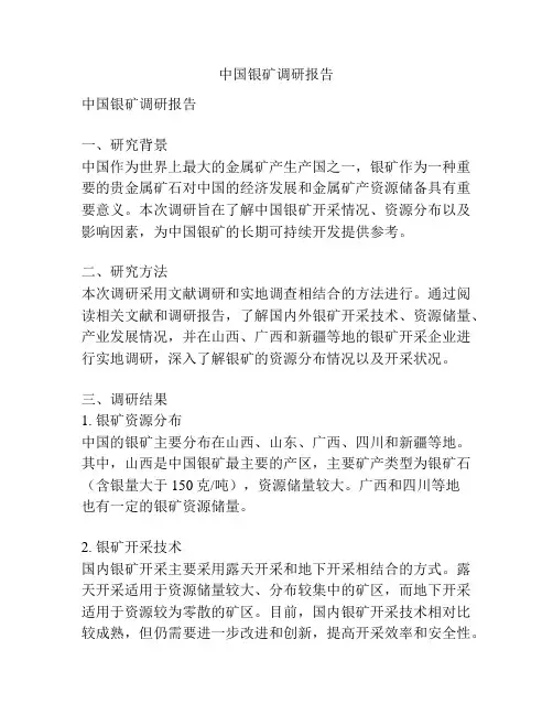 中国银矿调研报告