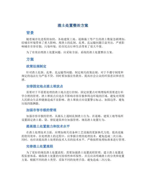 渣土处置整治方案
