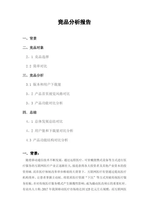 医疗竞品分析