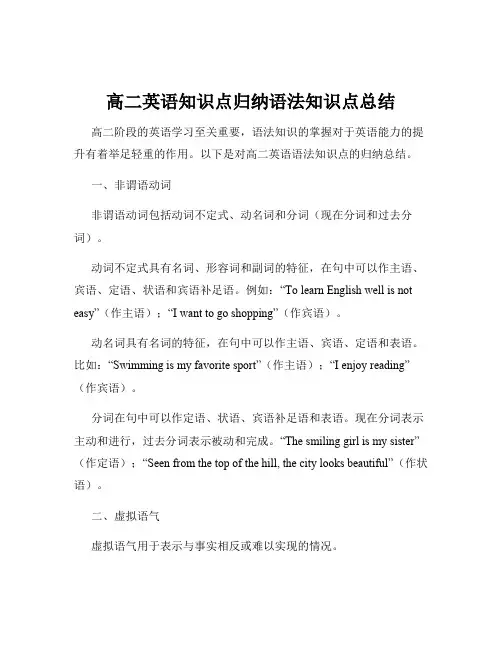 高二英语知识点归纳语法知识点总结