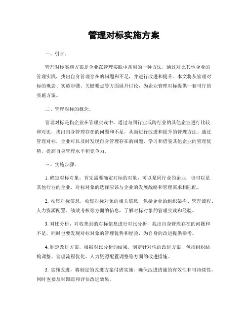 管理对标实施方案