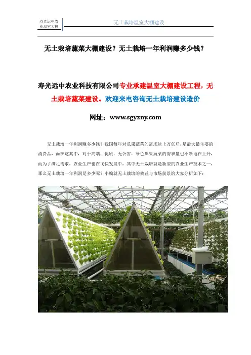 无土栽培蔬菜大棚建设？无土栽培一年利润赚多少钱？