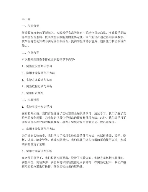 基础实践教学作业(3篇)