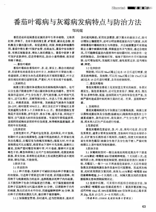 番茄叶霉病与灰霉病发病特点与防治方法