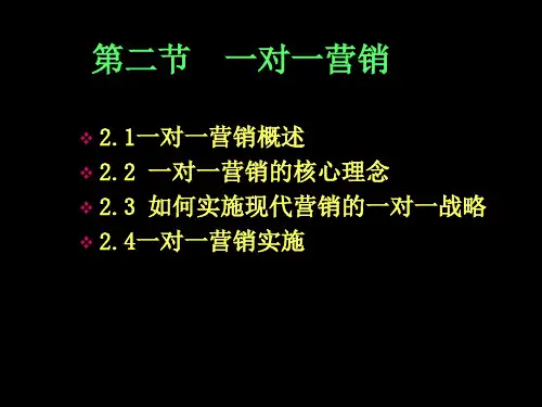 一对一营销概述