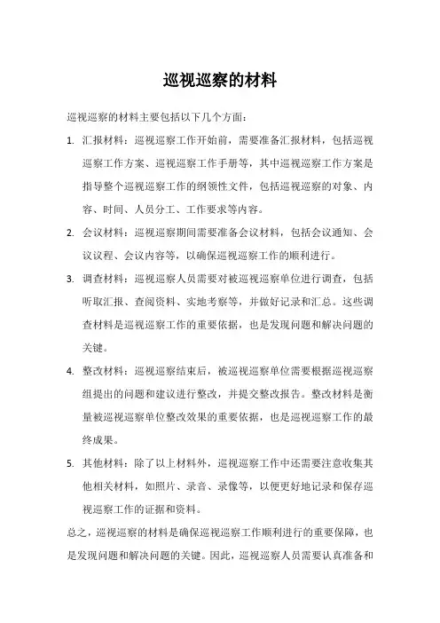 巡视巡察的材料