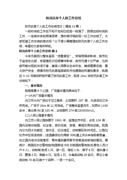 防汛抗旱个人的工作总结范文（精选15篇）