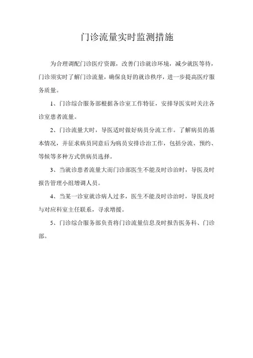门诊流量实时监测措施