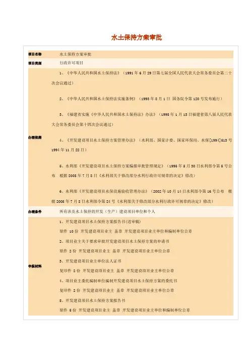 水土维持方案行政审批程序框图