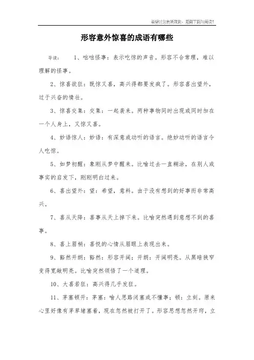 形容意外惊喜的成语有哪些