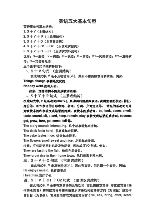 英语五大基本句型