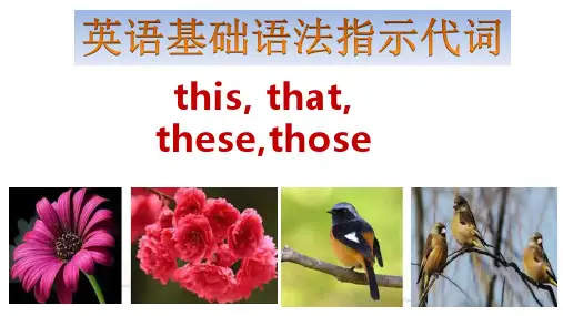 英语语法 指示代词的基本用法 this, that, these, those