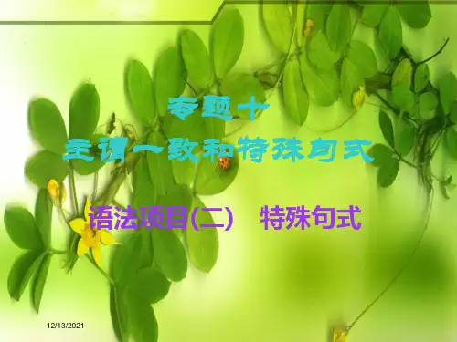 高考英语一轮复习 语法专项 专题十 主谓一致和特殊句式 语法项目(二)特殊句式课件 