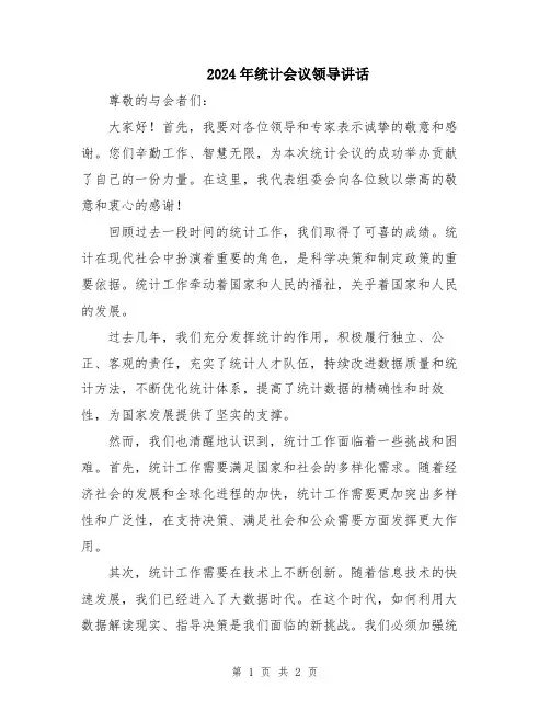 2024年统计会议领导讲话