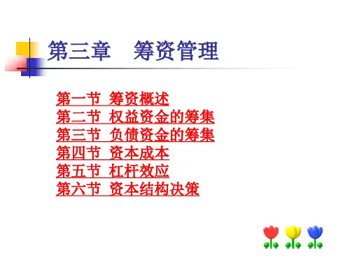 财务管理第三章 资金筹集管理