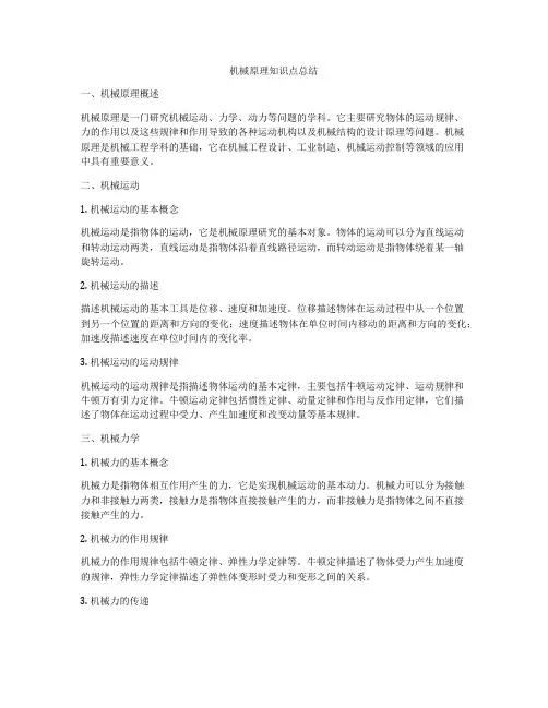 机械原理知识点总结