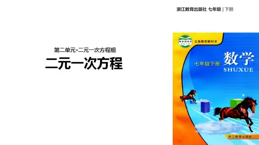 浙教版数学七年级下册《二元一次方程》课件