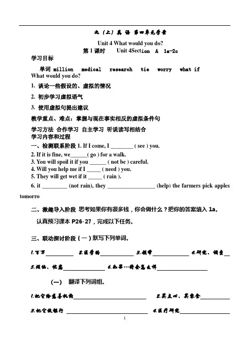 九年级人教新目标Unit4What should you do