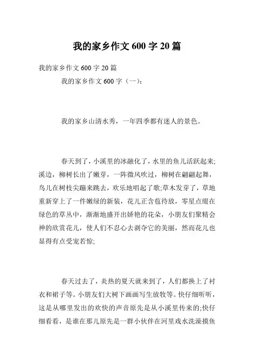我的家乡作文600字20篇