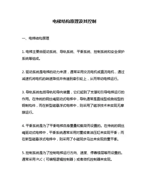 电梯结构原理及其控制