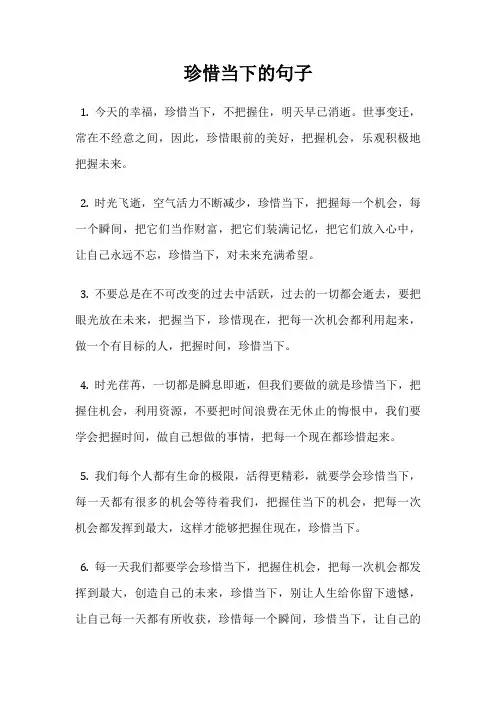 珍惜当下的句子