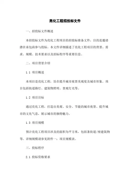 亮化工程招投标文件