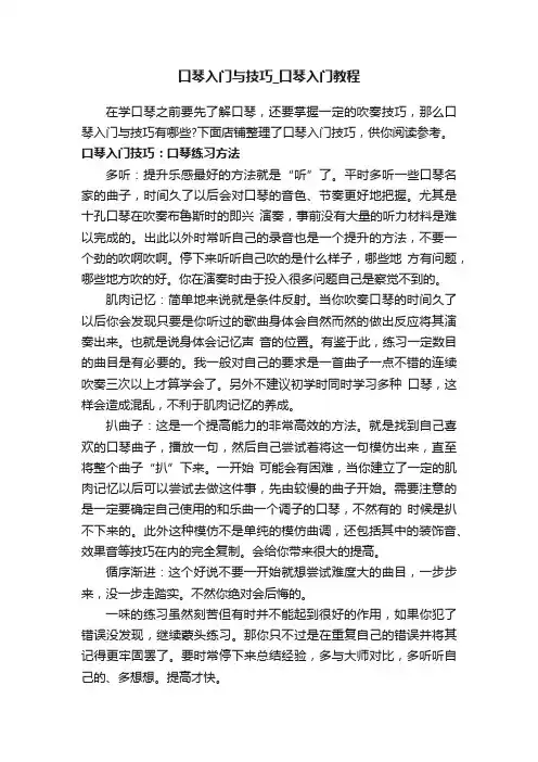 口琴入门与技巧_口琴入门教程
