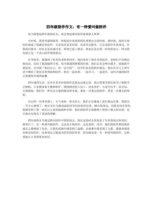 四年级陪伴作文：有一种爱叫做陪伴