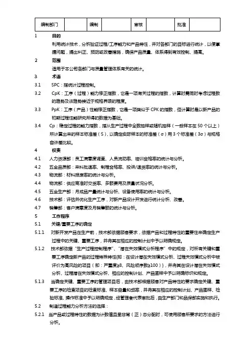 统计技术应用管理程序
